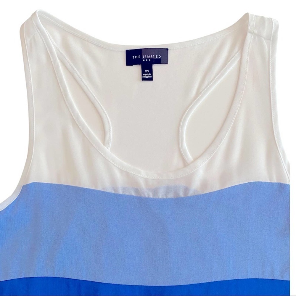 THE LIMITED Color Block Racerback Tank Top Blue XS - Picture 3 of 3
